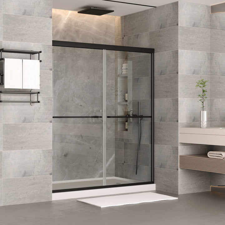 Modland 56-60" x 70" Double Sliding Frame Shower Door Clear Tempered Glass - Modland