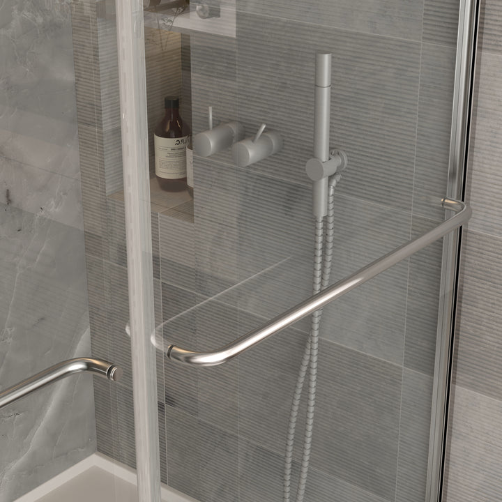 Modland 56-60" x 70" Double Sliding Frame Shower Door Clear Tempered Glass - Modland