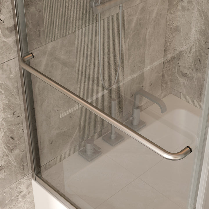 Modland 56-60" W x 58" H Double Sliding Bathtub Door with Clear Tempered Glass - Modland