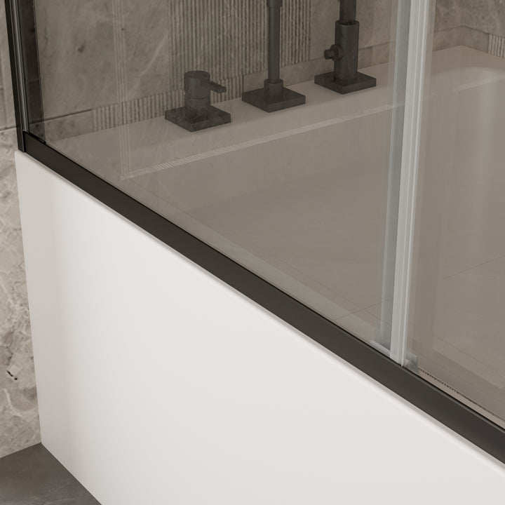 Modland 56-60" W x 58" H Double Sliding Bathtub Door with Clear Tempered Glass - Modland