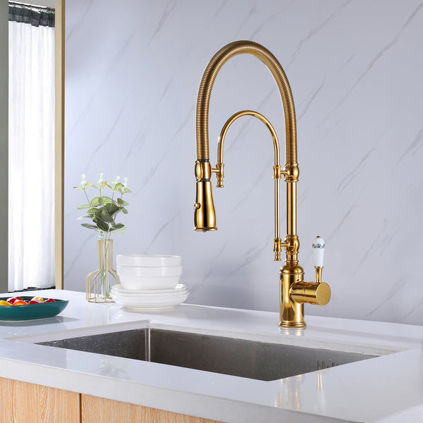 Classical Pull Down Multi-function Kitchen Faucet with Single Lever Handle