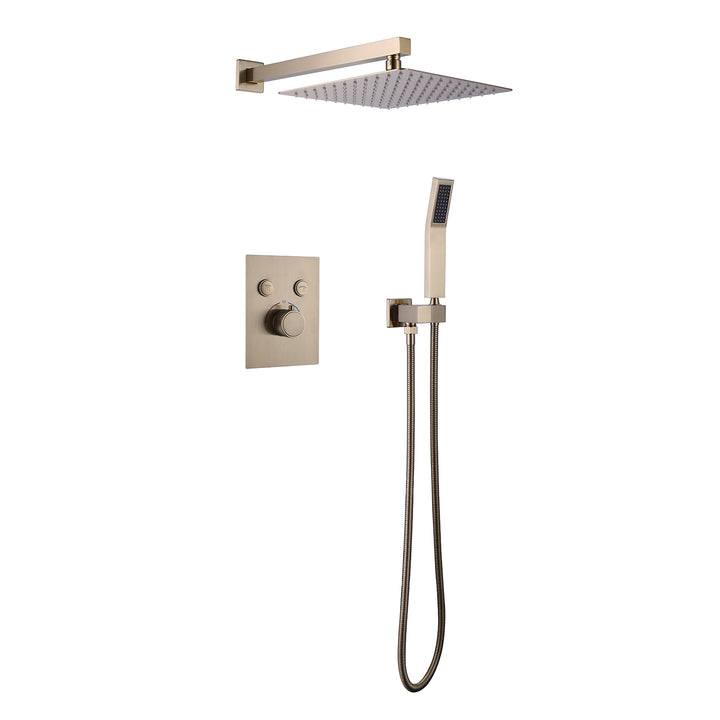 Luxury Wall Mounted Thermostatic Shower System With Rough-In Valve - Modland