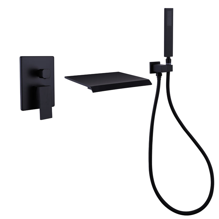 Wall Mounted Pressure Balance Waterfall Tub Spout with Handshower - Modland