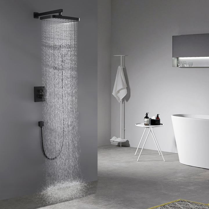 Thermostatic Rain Shower Set with Hand Shower Including Rough-in Valve - Modland