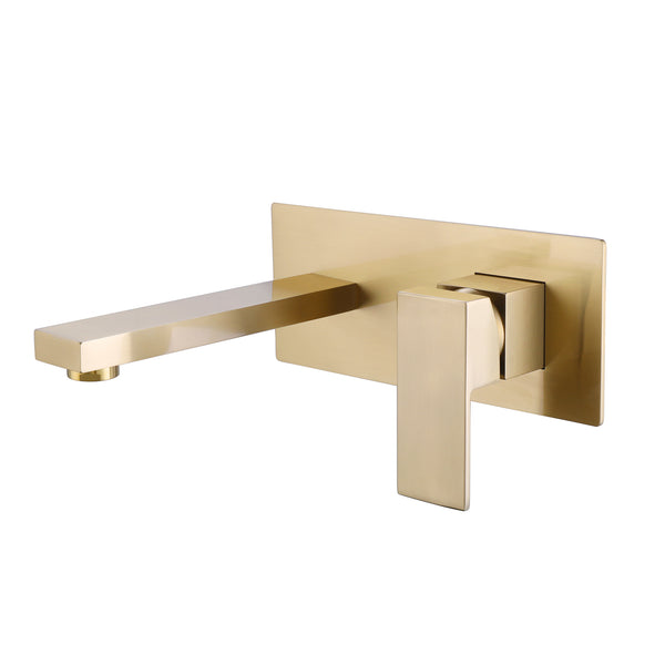 Square Wall Mounted Single Handle Bathroom Faucet-Includes Rough-in Valve - Modland