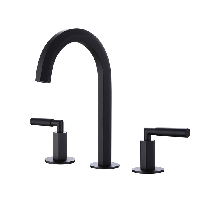 Deck Mounted Dual Handles Modern Industrial Style Bathroom Sink Faucet - Modland