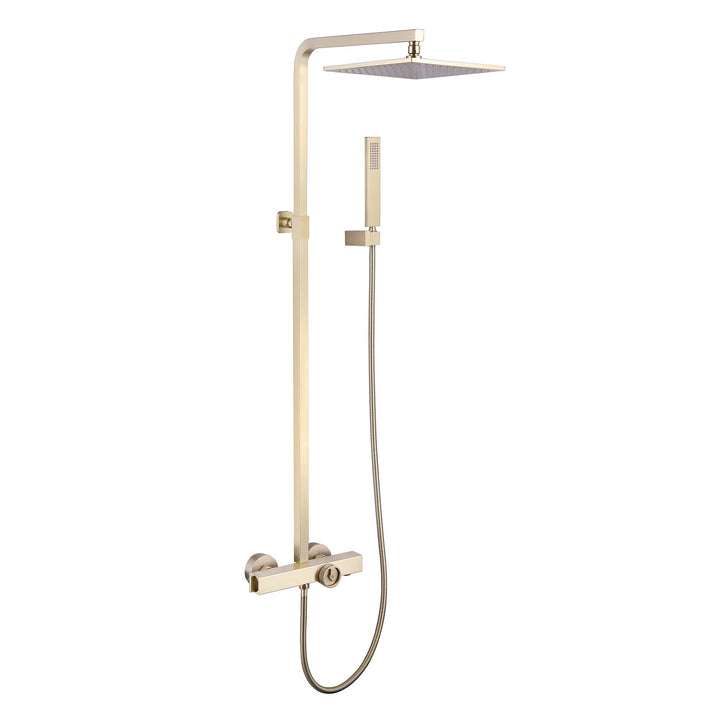 Wall Mounted Thermostatic Shower System with Hand Shower-Includes Rough-In Valve - Modland