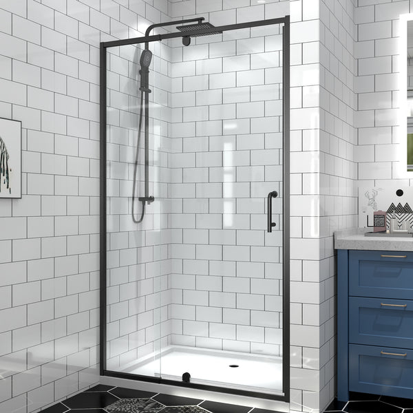 Modland 38"-42" W X 71" H Pivot Swing Semi-Frameless Shower Door