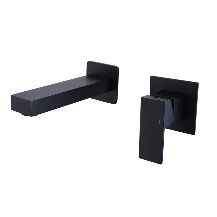 Square Wall Mounted Single Handle Bathroom Faucet-Includes Rough-in Valve - Modland