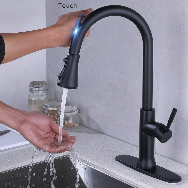 Kitchen Faucet With Touch Pull Single Handle and Swivel Spout - Modland