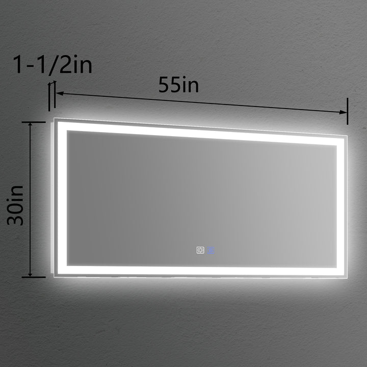 55*30 inch Modland LED Bathroom Vanity Mirror with Light - Modland