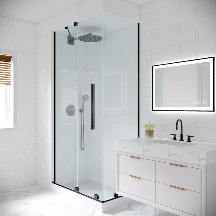 20x28 Inch led mirror in modern bathroom setting