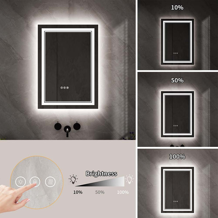 20x28 inch Vanity Mirror Brightness Adjustment