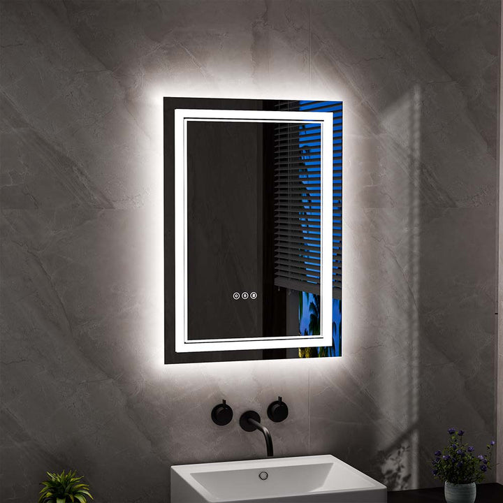 20x28 inch modern led mirror black