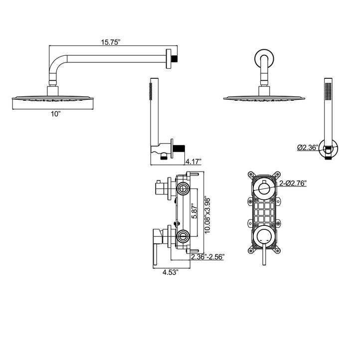 Shower Systems Hand Showers And Overhead Showers With Pre-Installed Valves - Modland