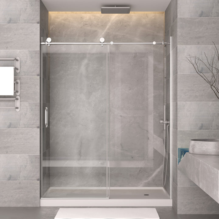 Modland 70" x 60" Single Sliding Frameless Shower Door Tempered Glass - Modland