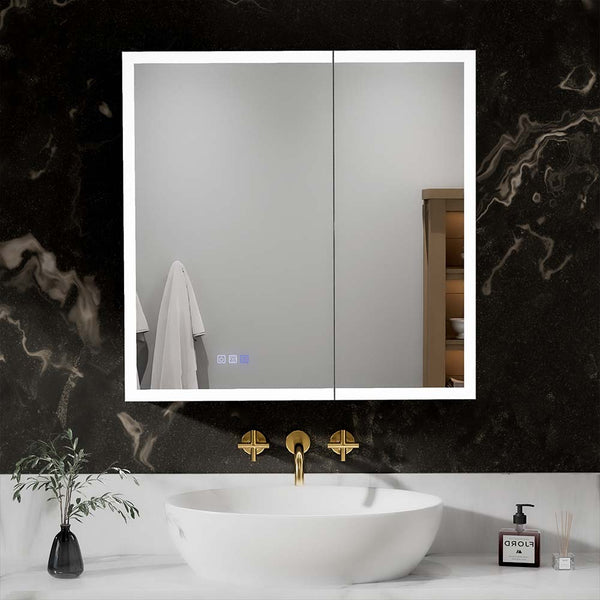 30x30 Modern Bathroom with LED Medicine Cabinet