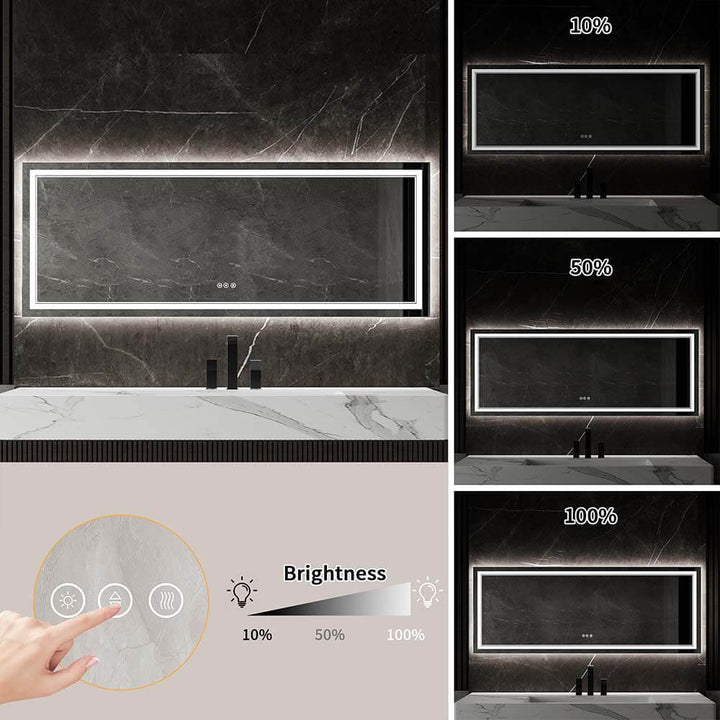 32x84 inch Vanity Mirror Brightness Adjustment