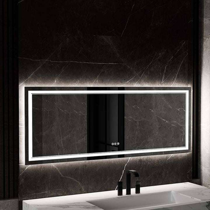 32x84 inch modern led mirror black