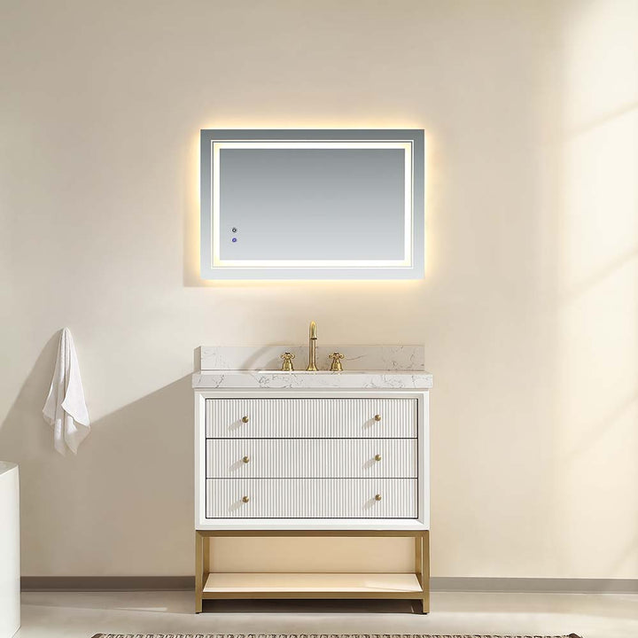 36 inch white modern bathroom vanity