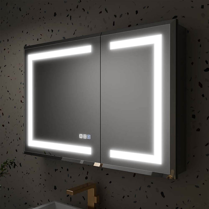 36x24 inch led medicine cabinet lights off view