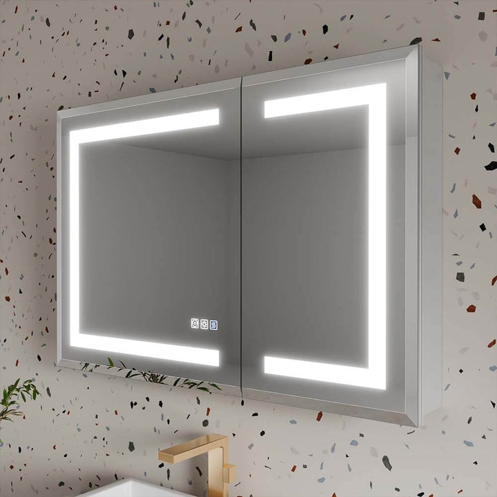 36x24 inch led medicine cabinet main image double door