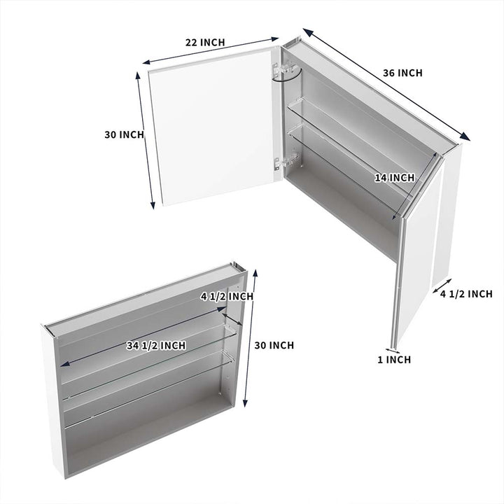 36x30 medicine cabinet anti fog