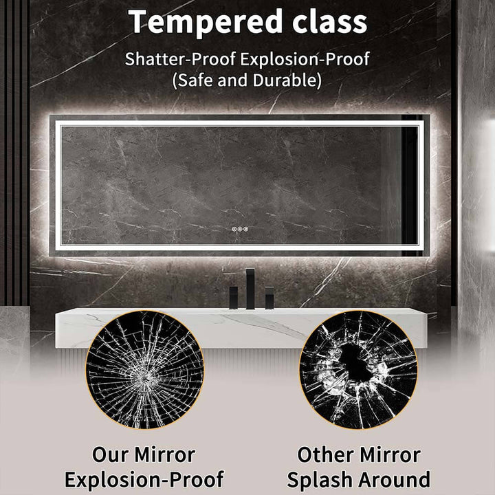 36x96 inch Tempered Glass Vanity Mirror