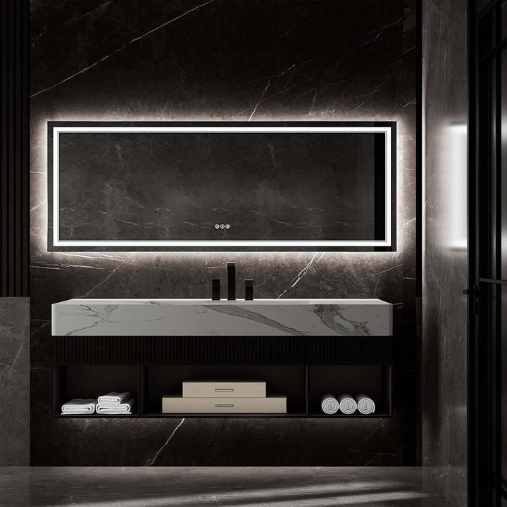 36x96 inch modern bathroom vanity mirror black