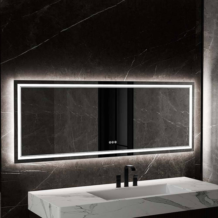 36x96 inch modern led mirror black