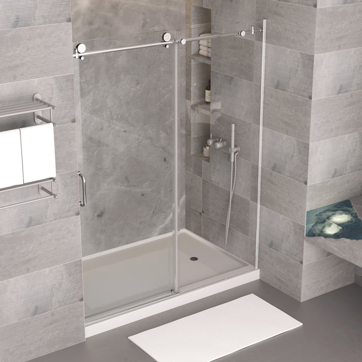 Modland 70" x 60" Single Sliding Frameless Shower Door Tempered Glass - Modland