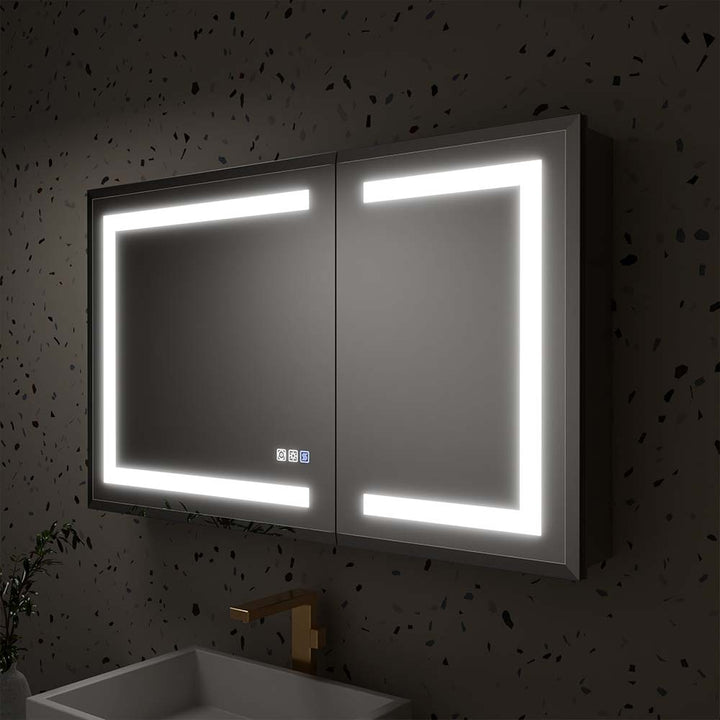 40x24 inch led medicine cabinet lights off view