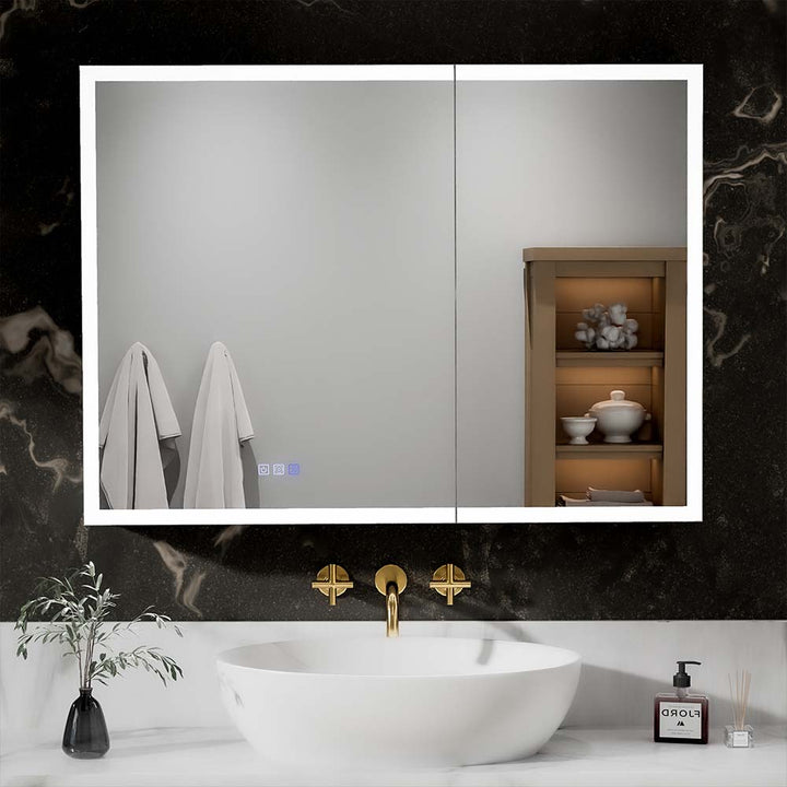 40x30 Modern Bathroom with LED Medicine Cabinet