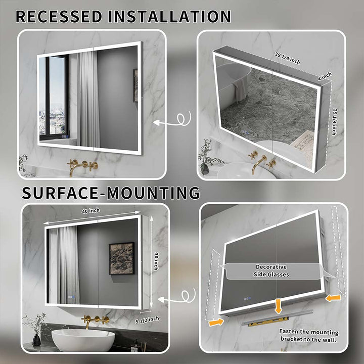 40x30 medicine cabinet installation guide dimensions included