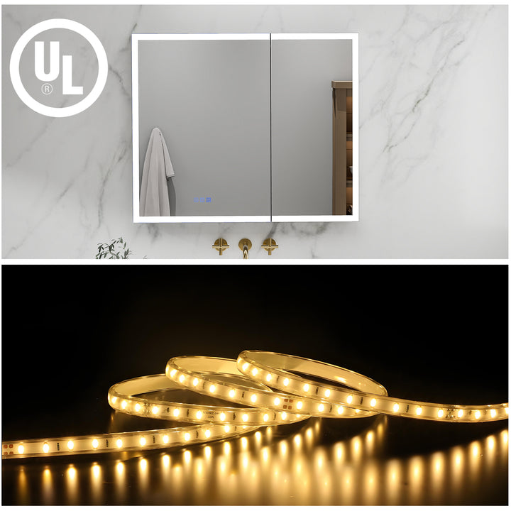 40x30 medicine cabinet led strip light