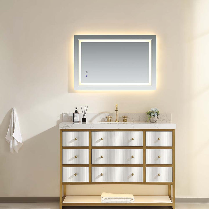 48 inch luxury modern double sink white vanity