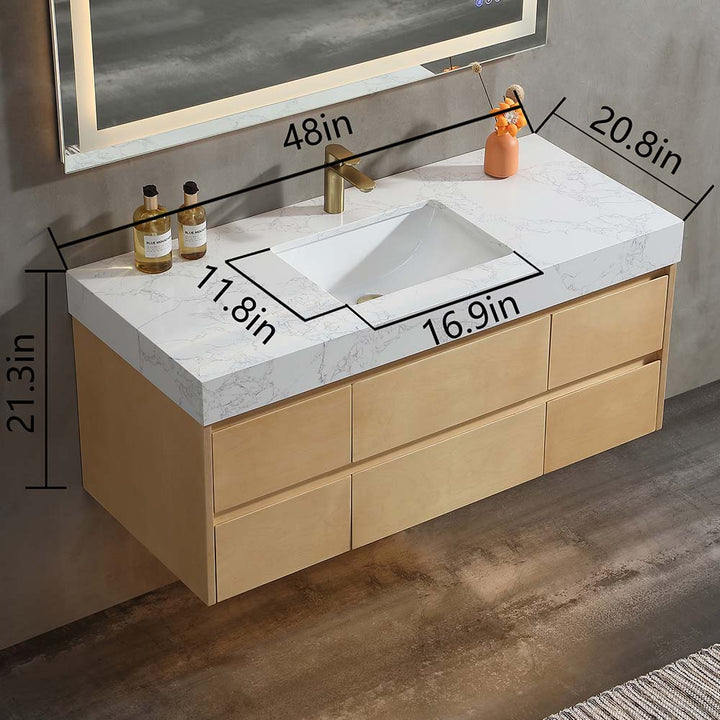 48in modern floating vanity dimensions