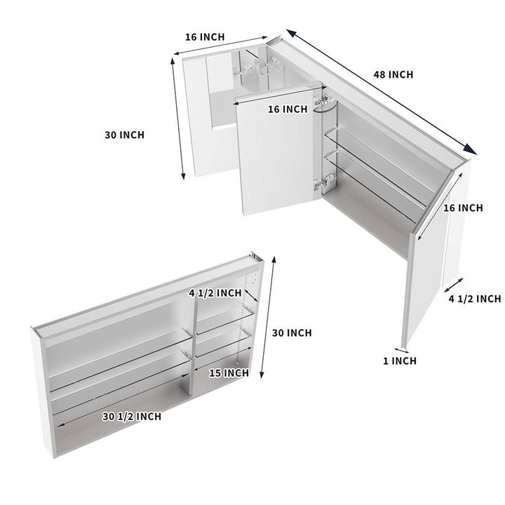 48x30 medicine cabinet anti-fog