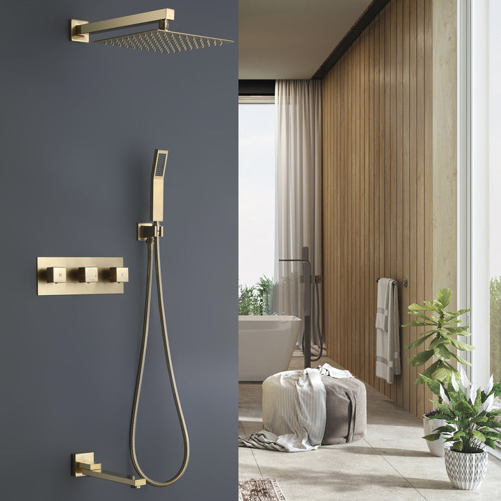 Wall Mounted Complete Shower System With Rough-In Valve - Modland