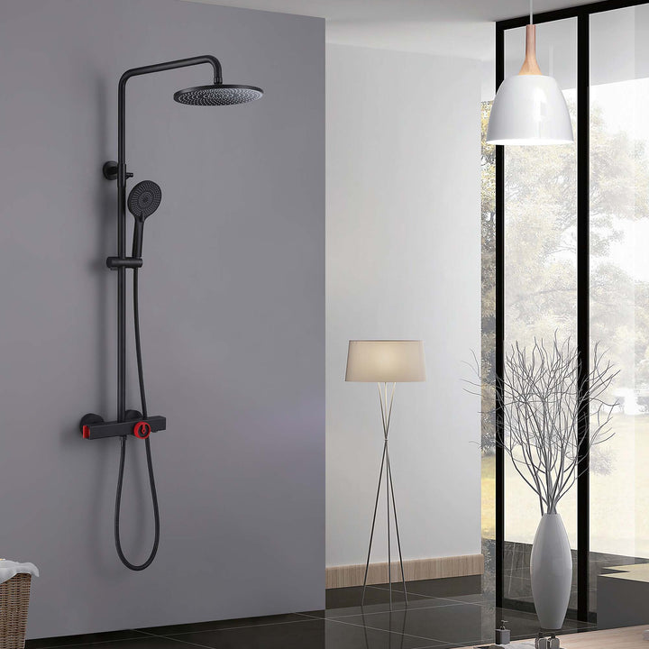 Wall Mounted Thermostatic Shower System with Multi-Function Hand Shower - Modland