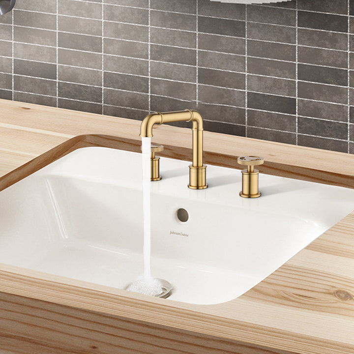 Deck Mounted Dual Handles Modern Industrial Style Bathroom Sink Faucet - Modland