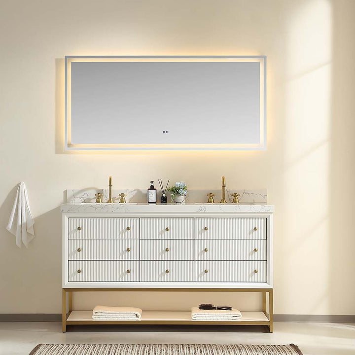 60 inch white modern bathroom vanity