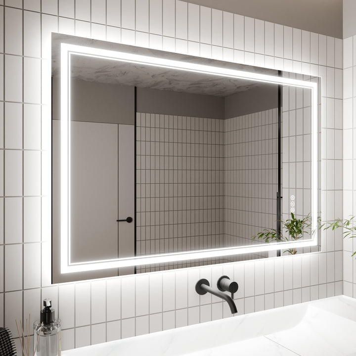 48x32 LED Bathroom Vanity Mirror with Anti Fog Memory Function - Modland