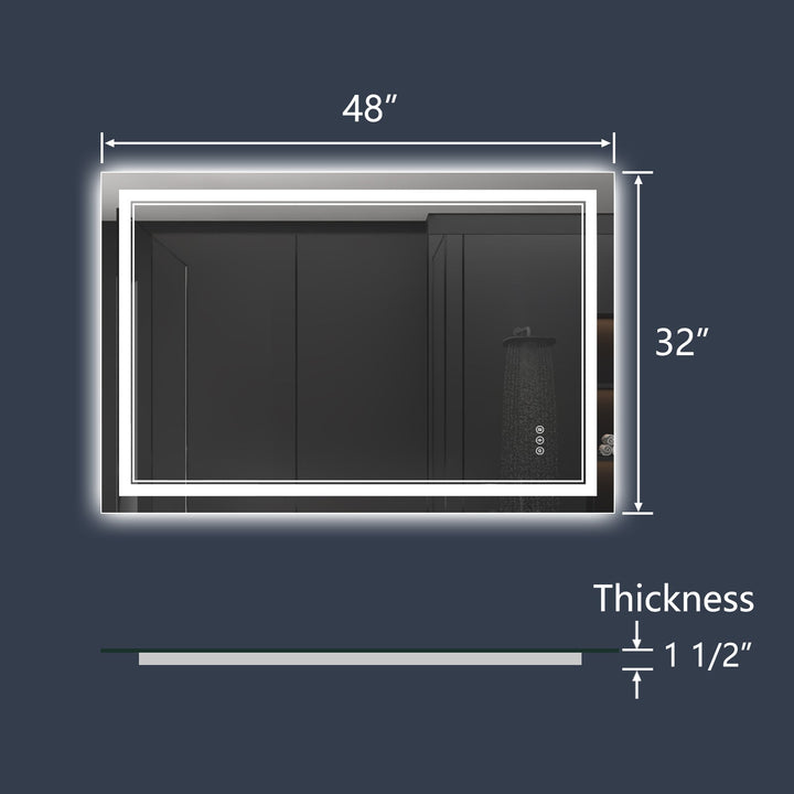 Linea 84" W x 32" H LED Frameless Vanity Mirror for a Sleek Bathroom - Modland