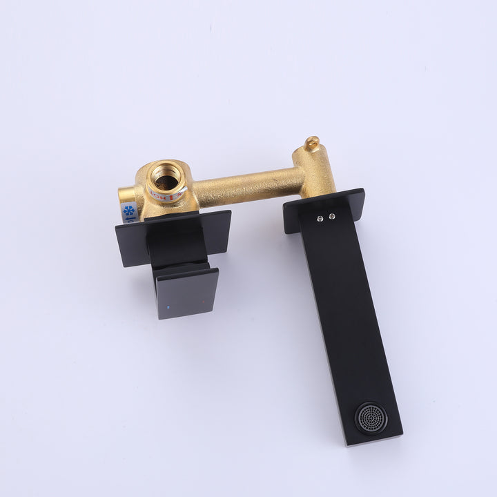 Square Wall Mounted Single Handle Bathroom Faucet-Includes Rough-in Valve - Modland