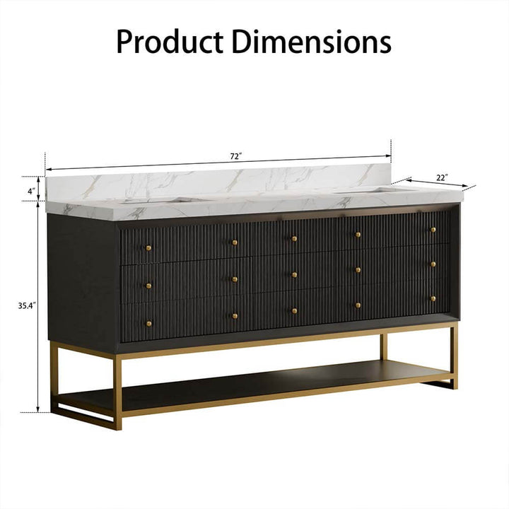 72 inch black modern bathroom vanity dimensions