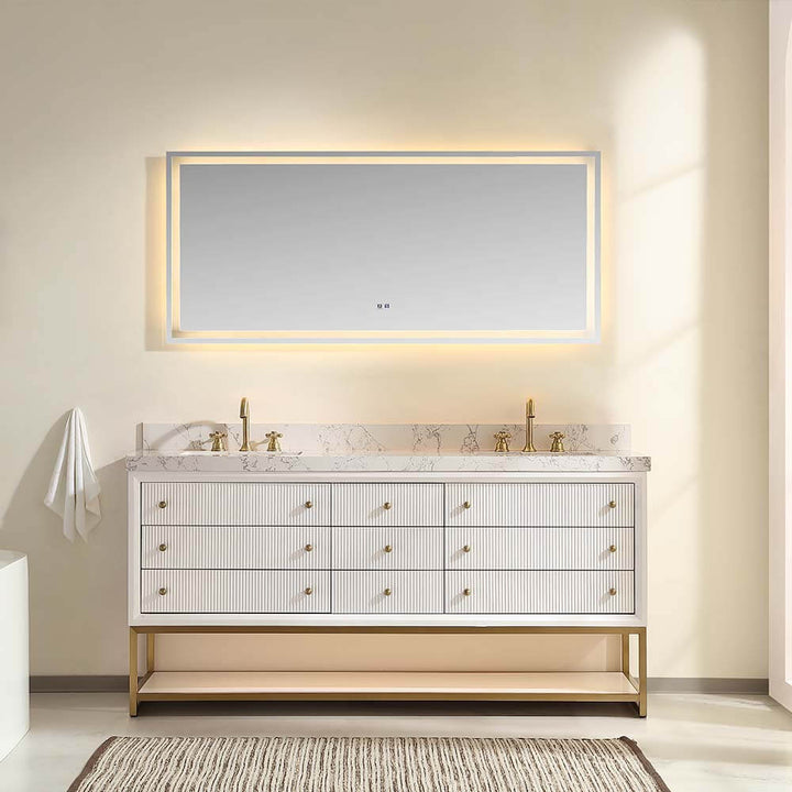 72 inch white modern bathroom vanity