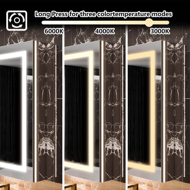 72x36 inch adjustable color temperature medicine cabinet