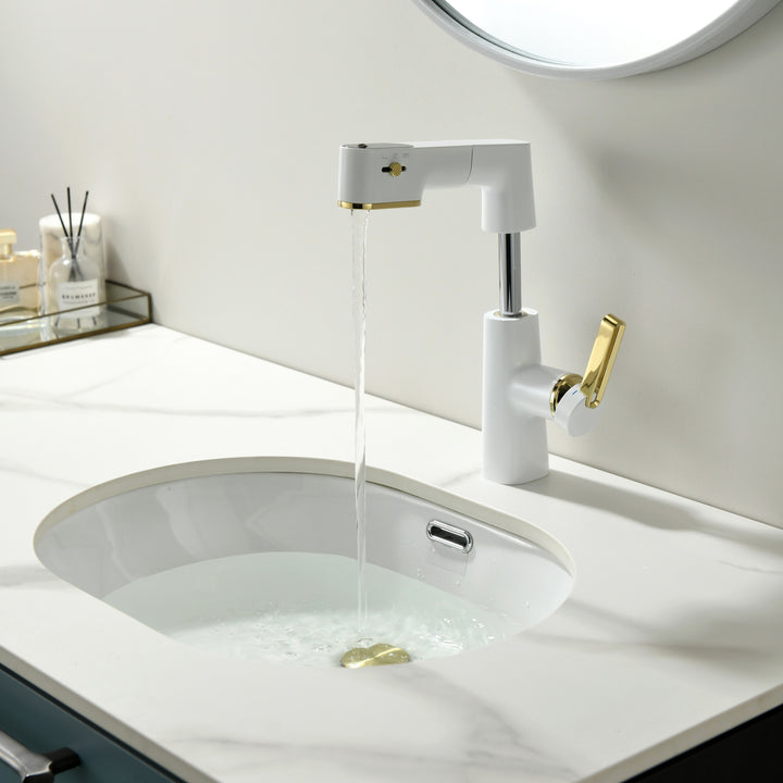 Contemporary Single-Hole Deck Mounted Faucet, Multi-Functional Faucet - Modland