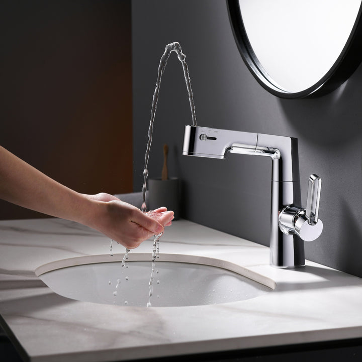 Contemporary Single-Hole Deck Mounted Faucet, Multi-Functional Faucet - Modland